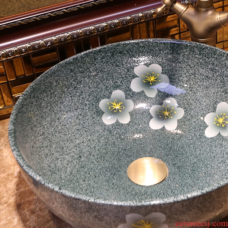 JingYan retro art stage basin to jingdezhen ceramic sinks circular archaize basin on the sink