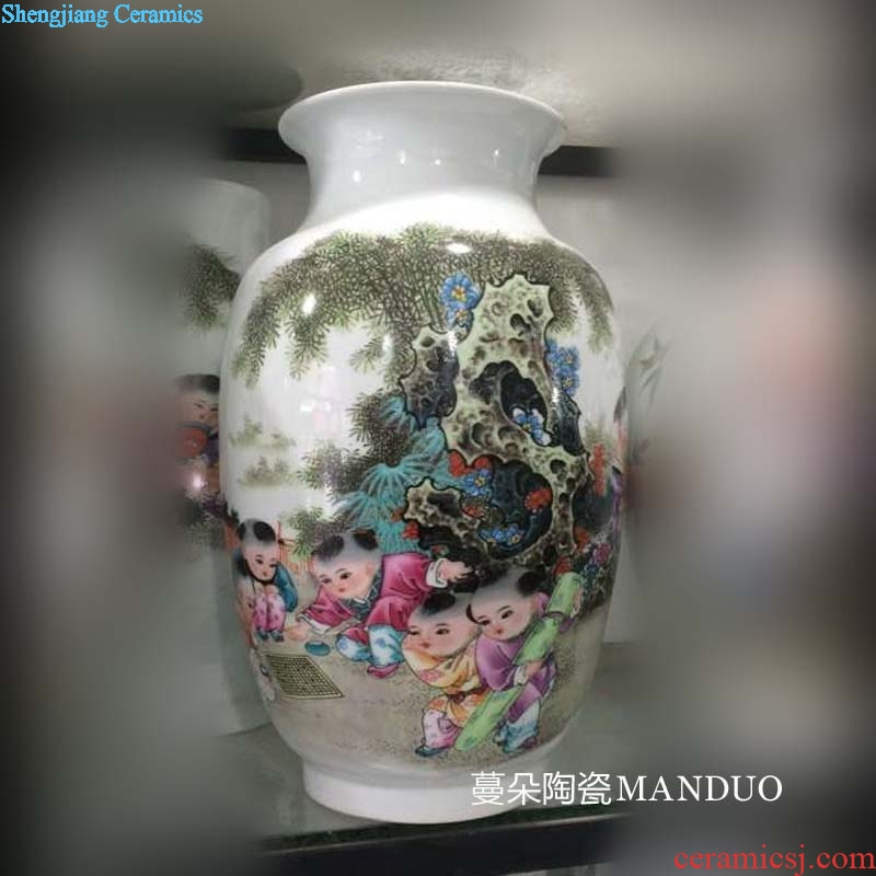 Jingdezhen colorful new home decoration ceramic appreciate beautiful vases furnishing articles furnishing articles sitting room to show the modern style