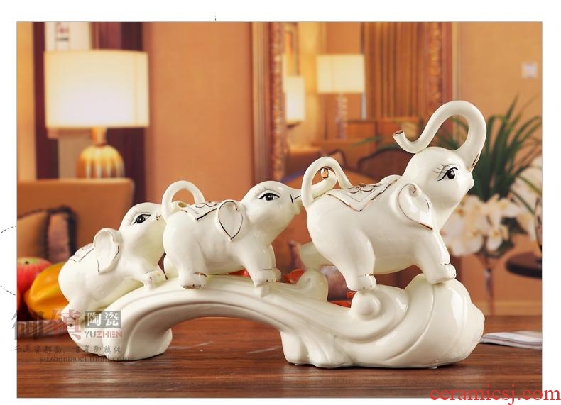 Jingdezhen creative household act the role ofing is tasted lucky elephant handicraft furnishing articles and feng shui like sitting room adornment gift decoration