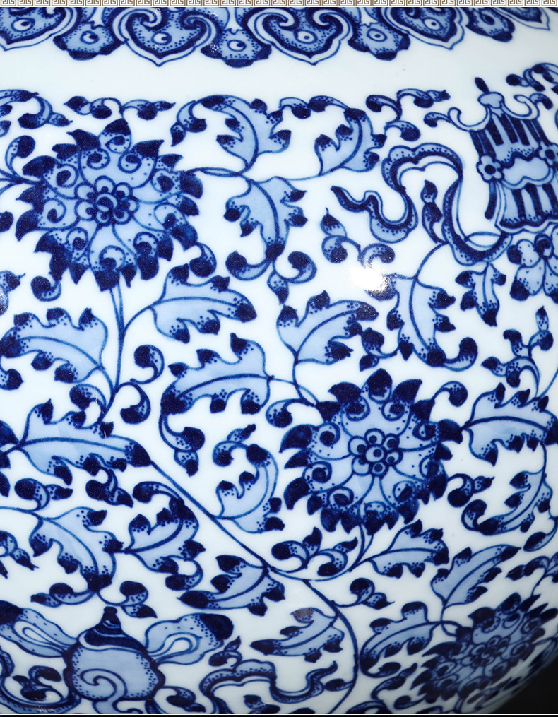 Jingdezhen ceramics imitation qianlong new Chinese blue and white porcelain vases, flower arrangement sitting room porch rich ancient frame furnishing articles
