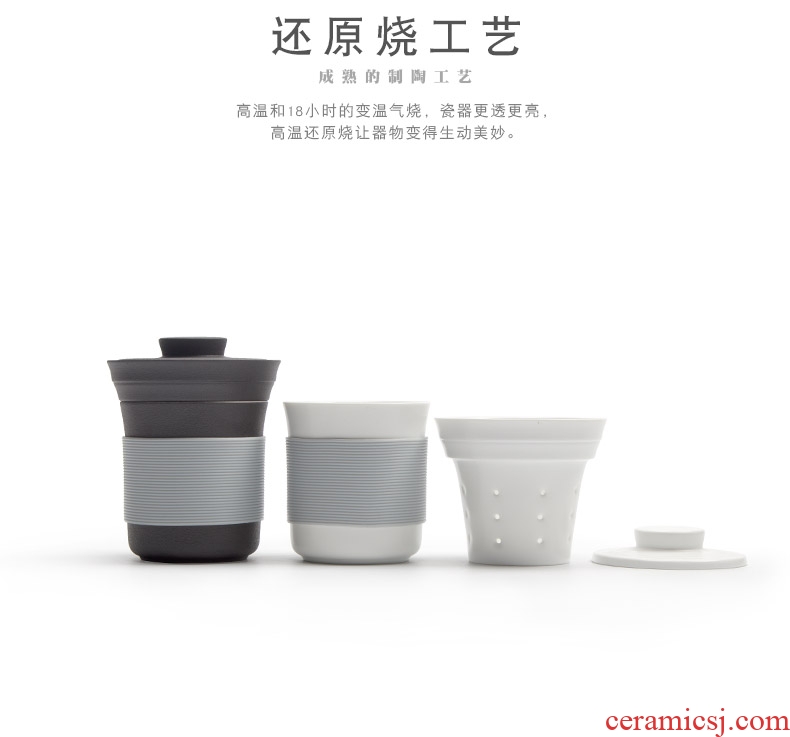 Mr Nan shan yongquan ceramic filter with cover glass tea cup cup office portable tea cup
