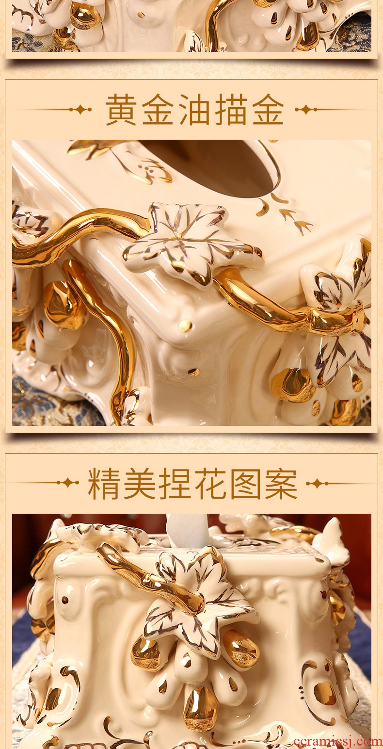 Vatican Sally's ceramic tissue box luxury european-style household smoke box sitting room tea table decorations furnishing articles wedding gift