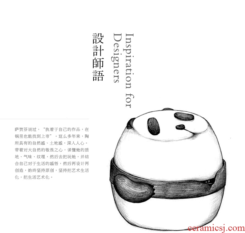 Million kilowatt/hall of ceramic tea set a teapot teacup national treasure panda crack cup hot tea prevention single teapot