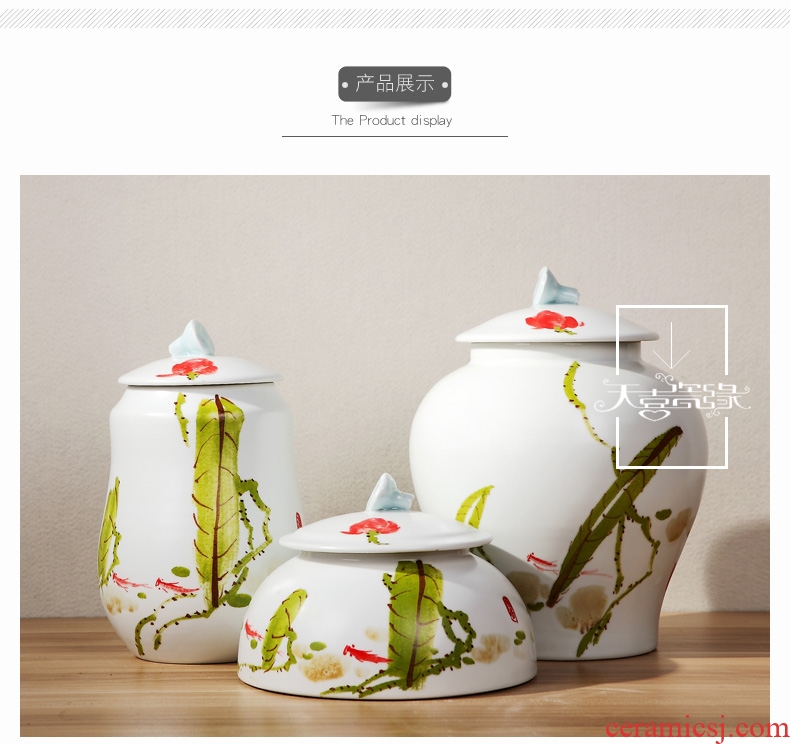 Jingdezhen Chinese hand-painted ceramic receive TV cabinet storage tank is the sitting room porch three-piece vase planting furnishing articles