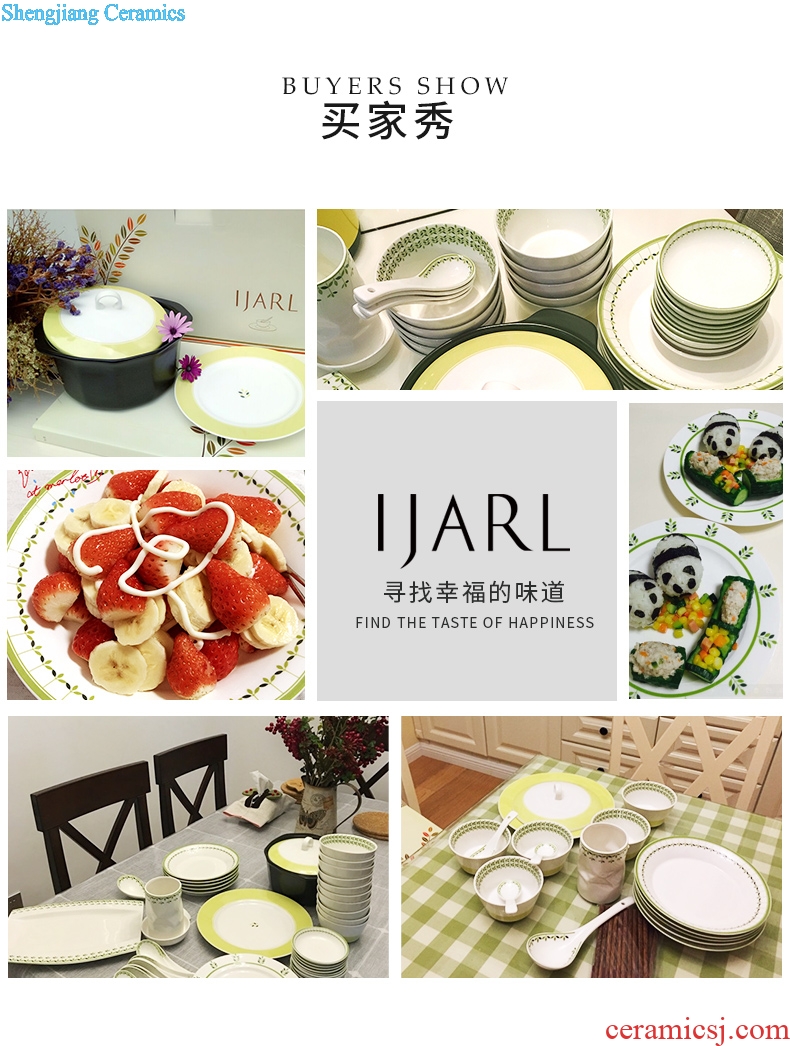Ijarl million jia small pure and fresh and ceramic tableware home dishes suit dish dish food family suits