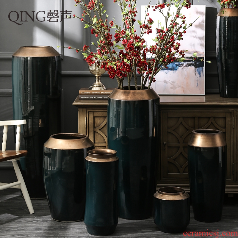Ceramic furnishing articles sitting room of large vase flower arranging dried flower porcelain hotel villa household contracted and contemporary adornment