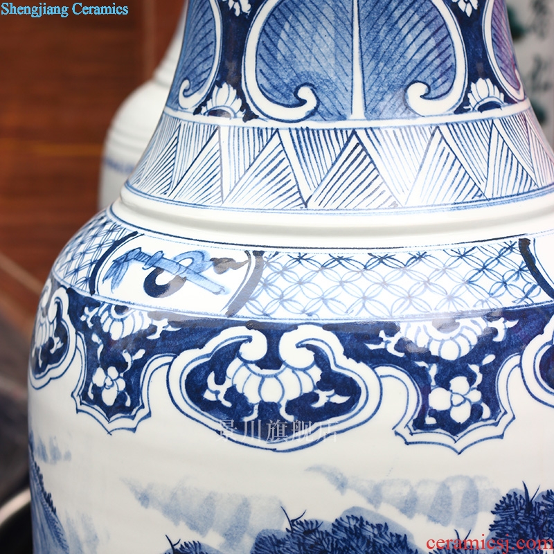 Jingdezhen blue and white porcelain antique hand-painted ceramics vase splendid was the French hotel living room accessories furnishing articles