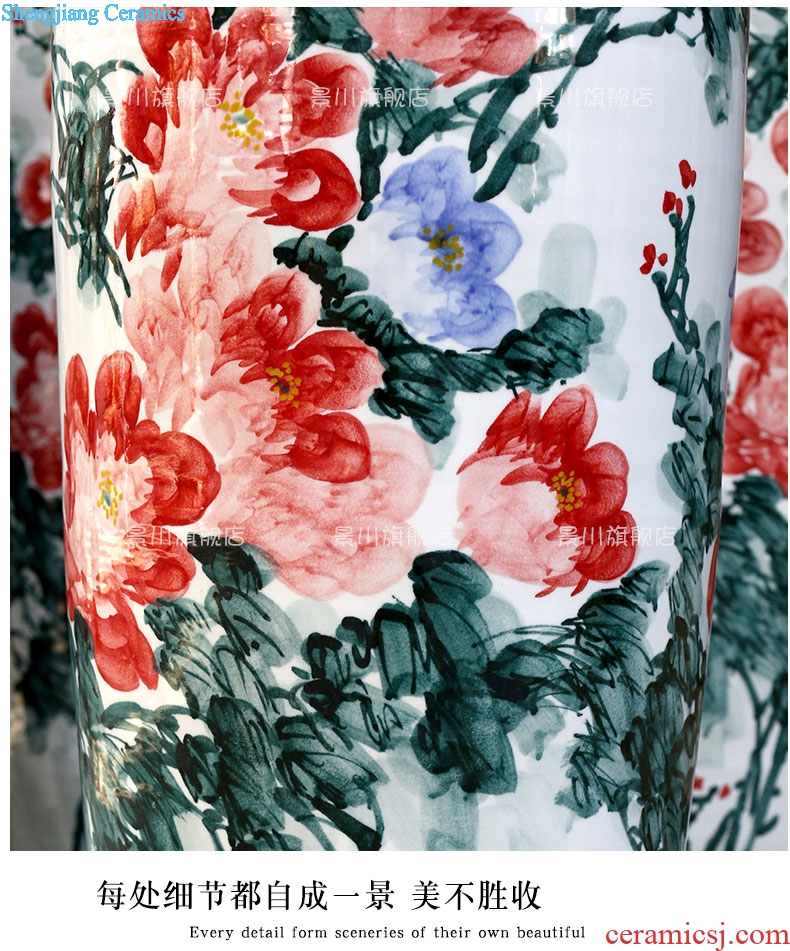 Jingdezhen ceramics from pastel hand-painted peony of large vases, contemporary sitting room adornment home furnishing articles