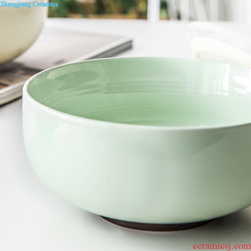 Million jia japanese-style tableware ceramic bowl bowl bubble rainbow noodle bowl home eat a large bowl bowl lovely salad bowl and jade