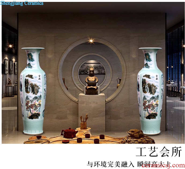 Jingdezhen ceramic hand-painted landscape all around the French vase household of Chinese style living room a study office furnishing articles