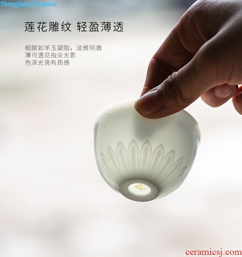 TaoXiChuan jingdezhen ceramic film violet carved mean tire single cup kung fu tea cups master sample tea cup