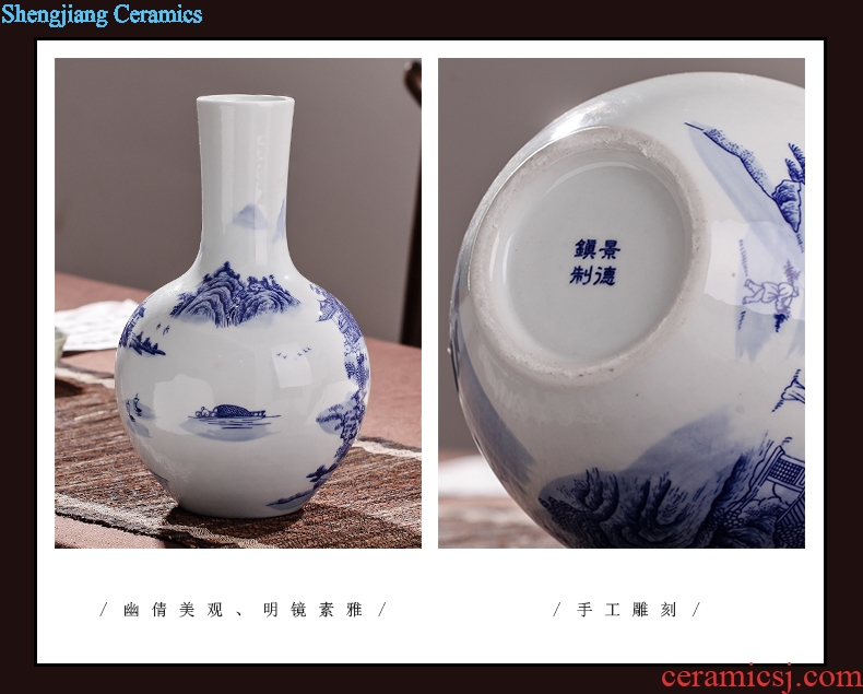 Jingdezhen ceramic modern blue and white porcelain vase process decoration decoration home furnishing articles sitting room package mail