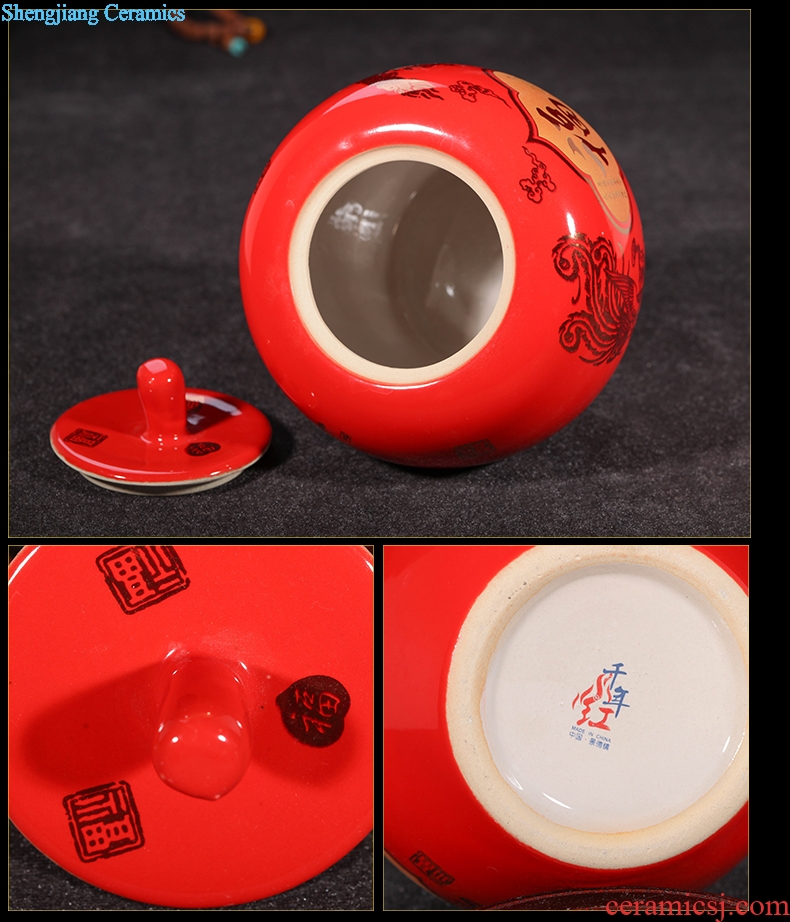 Jingdezhen ceramics a thriving business Chinese red apple vase modern home handicraft furnishing articles