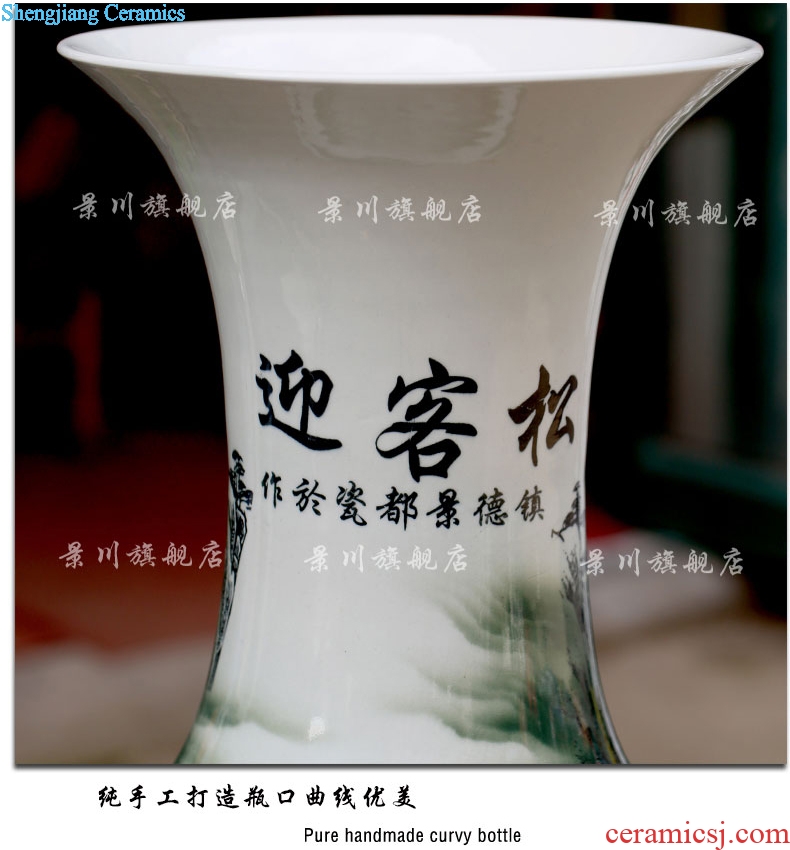 Jingdezhen ceramics archaize guest-greeting pine of large blue and white porcelain vase sitting room place hotel opening gifts