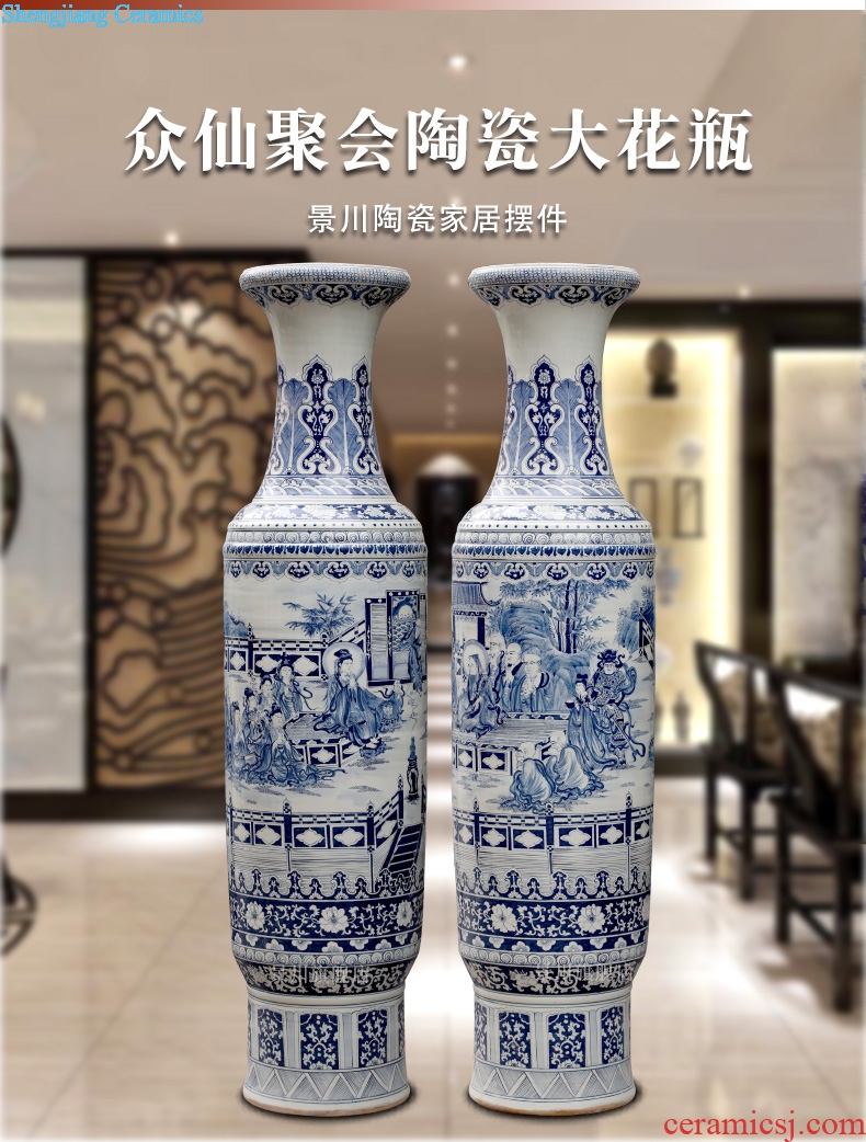 Hand painted blue and white porcelain is the jingdezhen ceramics of large vase Chinese fairy party furnishing articles home sitting room adornment
