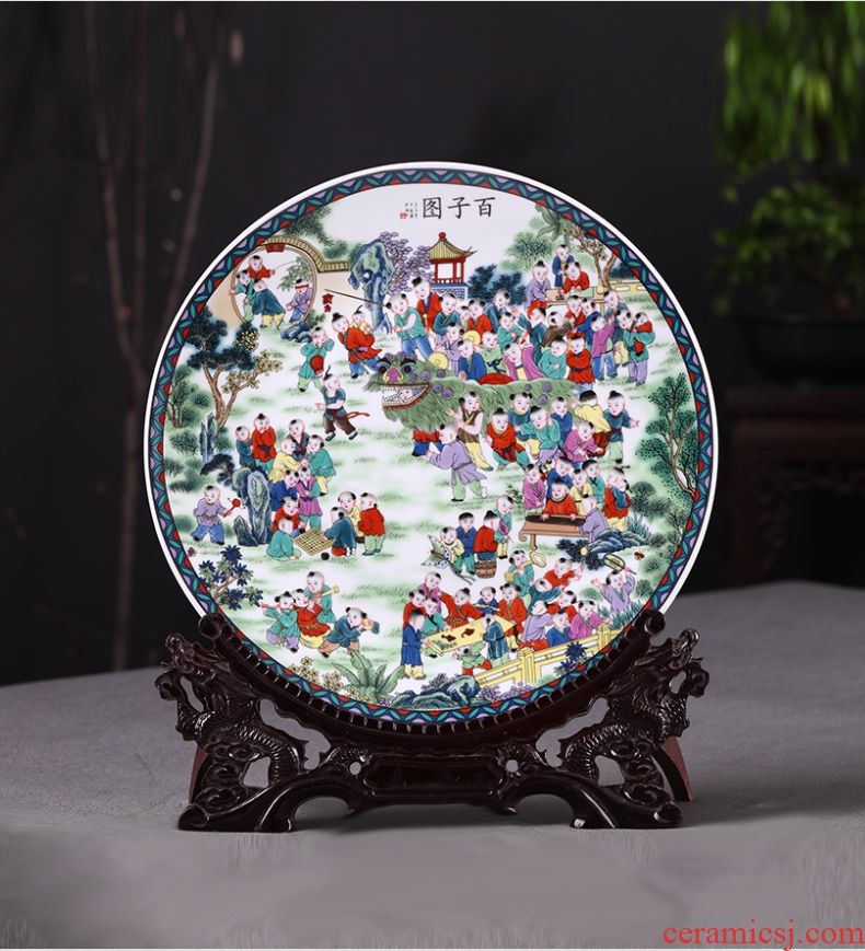 Hang dish of jingdezhen ceramics decoration plate figure Chinese wine rich ancient frame sitting room adornment is placed the ancient philosophers