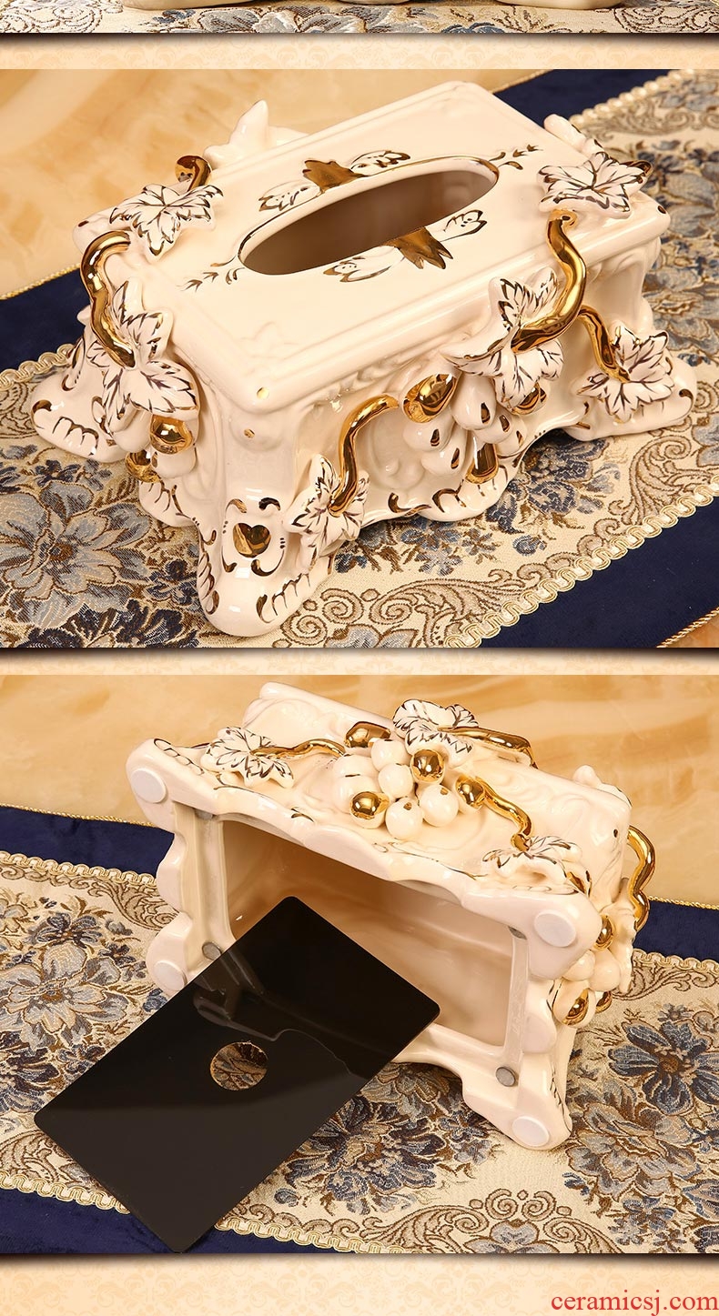 Vatican Sally's ceramic tissue box luxury european-style household smoke box sitting room tea table decorations furnishing articles wedding gift