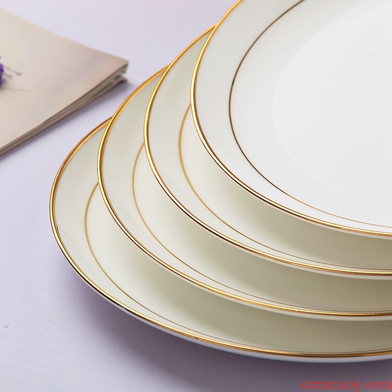 Western style phnom penh jingdezhen ceramic plate of creative household utensils bone porcelain plates disc beefsteak plate plate