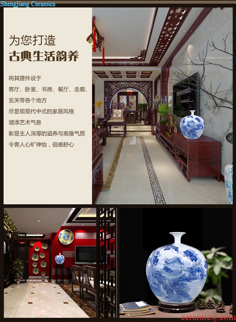 Jingdezhen ceramics famous masterpieces hand-painted porcelain of pomegranate sitting room porch place bottle home decoration arts and crafts