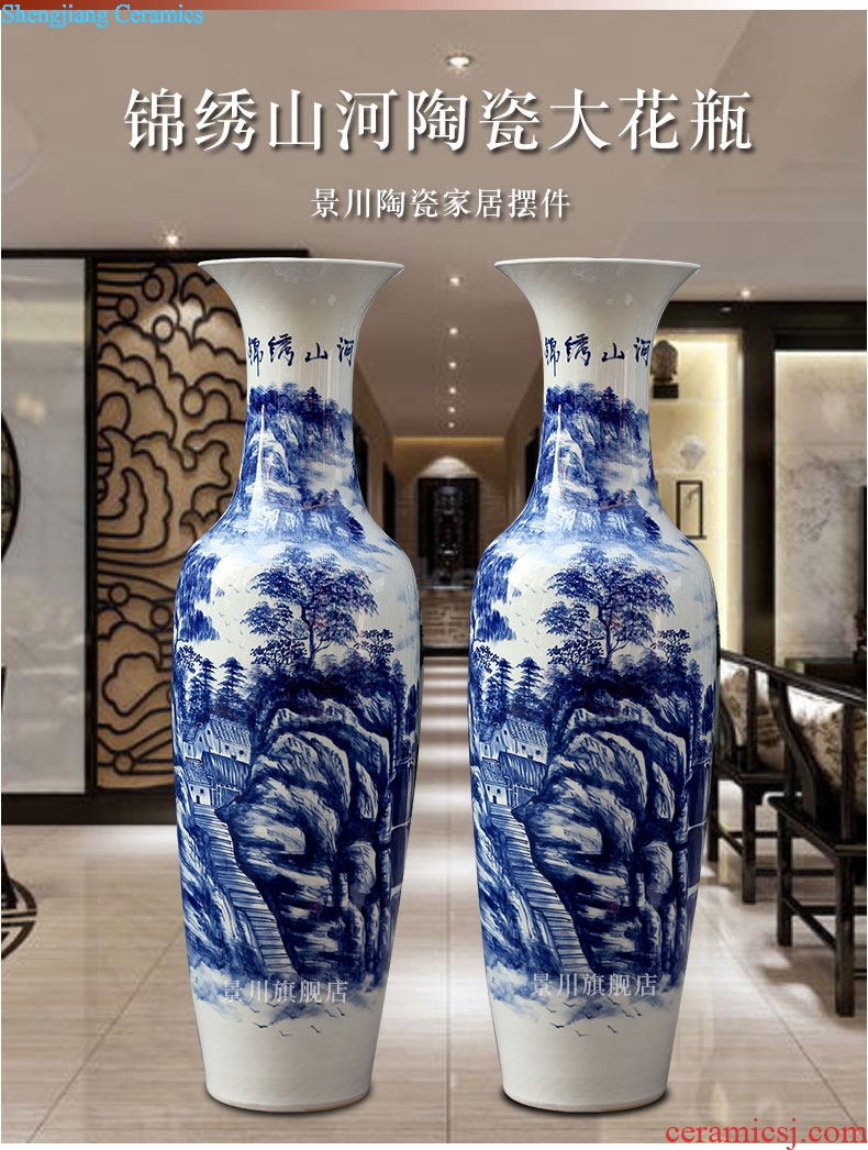Jingdezhen porcelain ceramics hand-painted splendid sunvo large vases, sitting room of Chinese style household furnishing articles of handicraft
