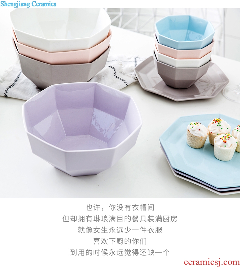 Ijarl million jia creative ceramic tableware breakfast noodles bowl big salad bowl of soup bowl of sugar water bowls lake