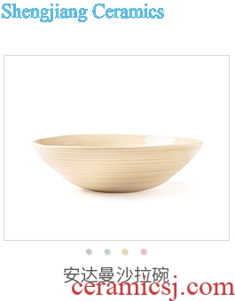 Million jia creative Nordic retro ceramic salad bowl dessert bowl fog forest home dishes creative dish bowl