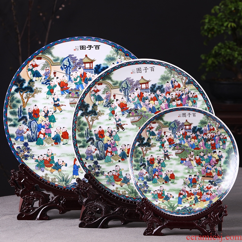 Hang dish of jingdezhen ceramics decoration plate figure Chinese wine rich ancient frame sitting room adornment is placed the ancient philosophers