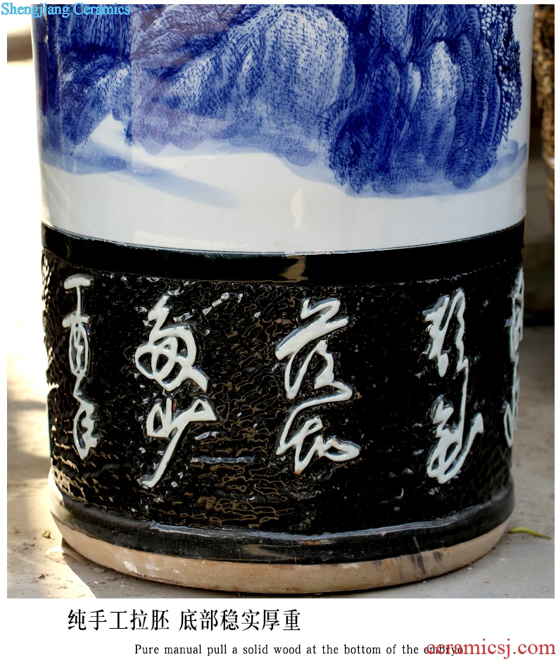 Blue and white porcelain of jingdezhen ceramic hand-painted expeditions of large vases, home furnishing articles stores the hall decoration