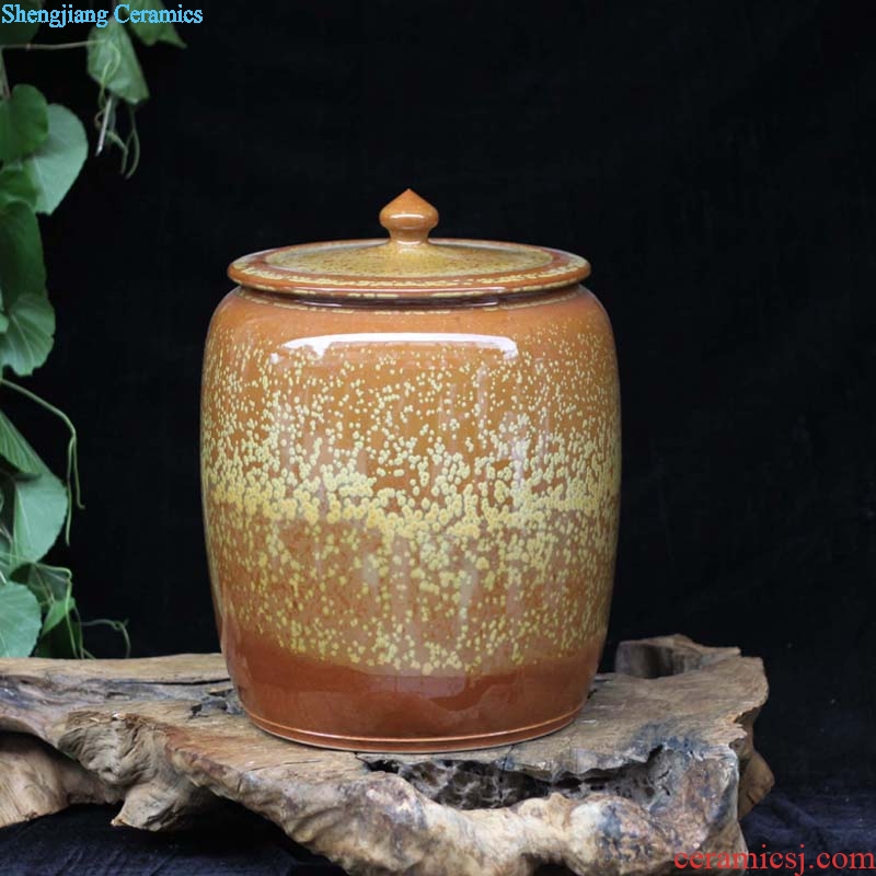 Jingdezhen 6 jin jin 45 20 jins storage jar of orange to dark red porcelain ceramic storage tank