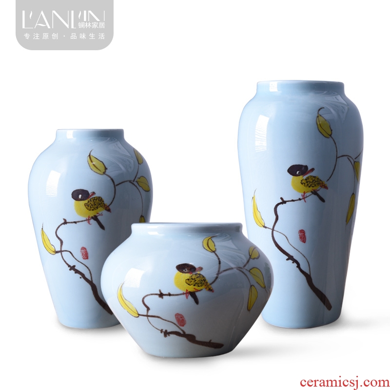 New Chinese vase hand-painted ceramic flower adornment mesa sitting room tea table table, TV ark place jingdezhen