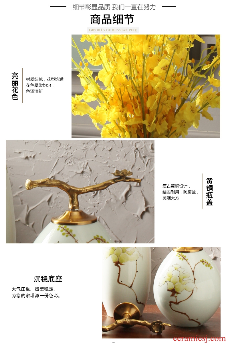 European household ceramic vase simulation floral suit place of the sitting room adornment flower arranging dried flower decoration of new Chinese style