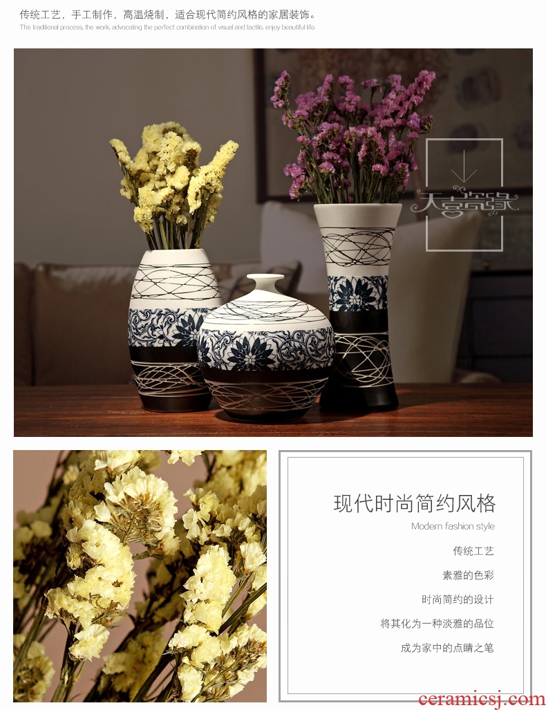 Jingdezhen ceramic vase furnishing articles contemporary and contracted home sitting room adornment flower arrangement is lucky bamboo hydroponic porcelain