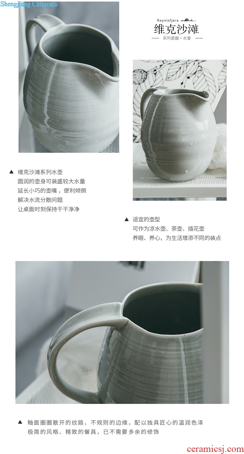 Cold ijarl household high-capacity ceramic kettle European cool creative large ins milk cylinder wake beach kettle