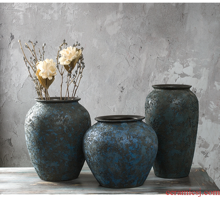 Jingdezhen ceramic POTS coarse pottery to restore ancient ways do old dried flower vase furnishing articles sitting room flower arranging creative household ornaments