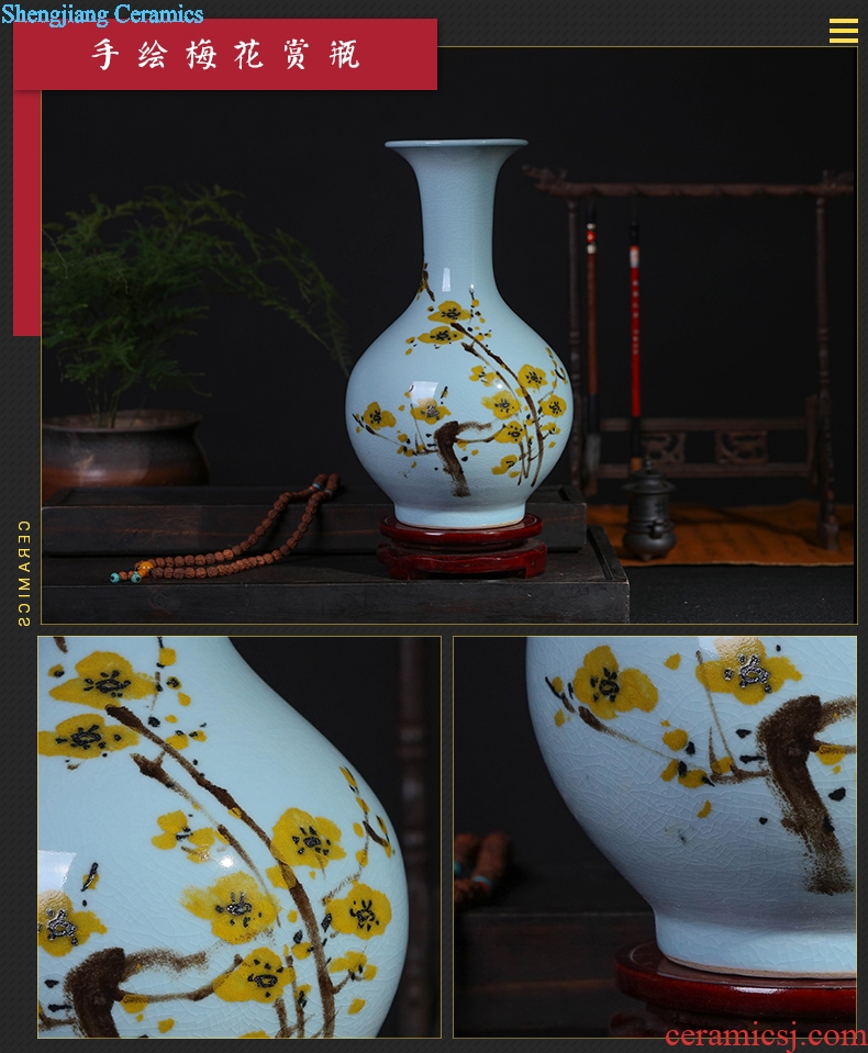 Jingdezhen ceramics Chinese hand-painted ceramic vase furnishing articles sitting room porch flower arranging, home decoration package mail