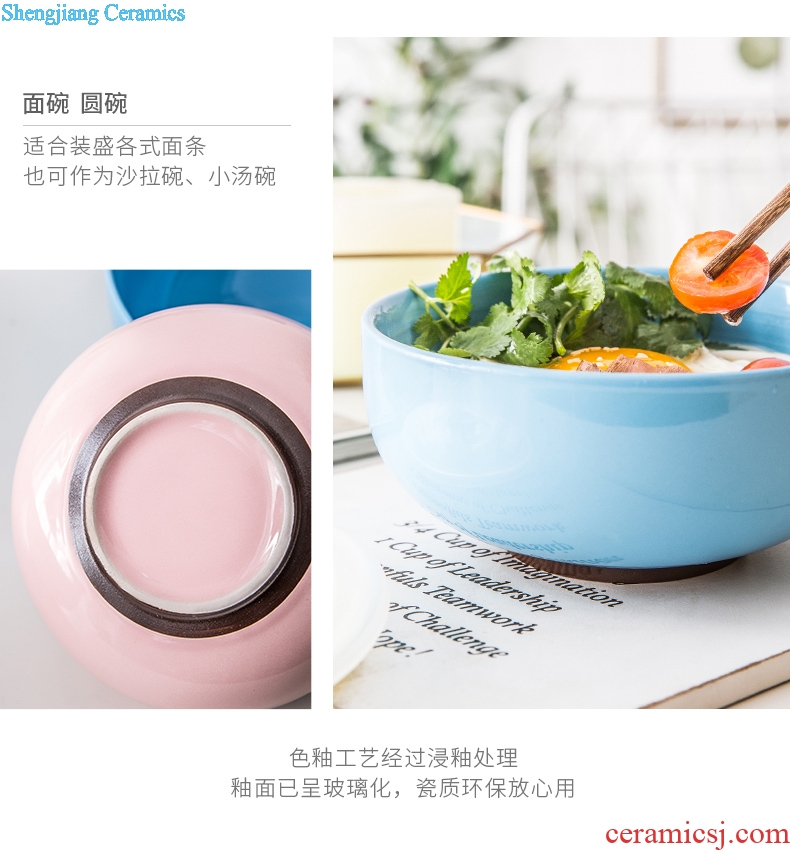 Million jia japanese-style tableware ceramic bowl bowl bubble rainbow noodle bowl home eat a large bowl bowl lovely salad bowl and jade