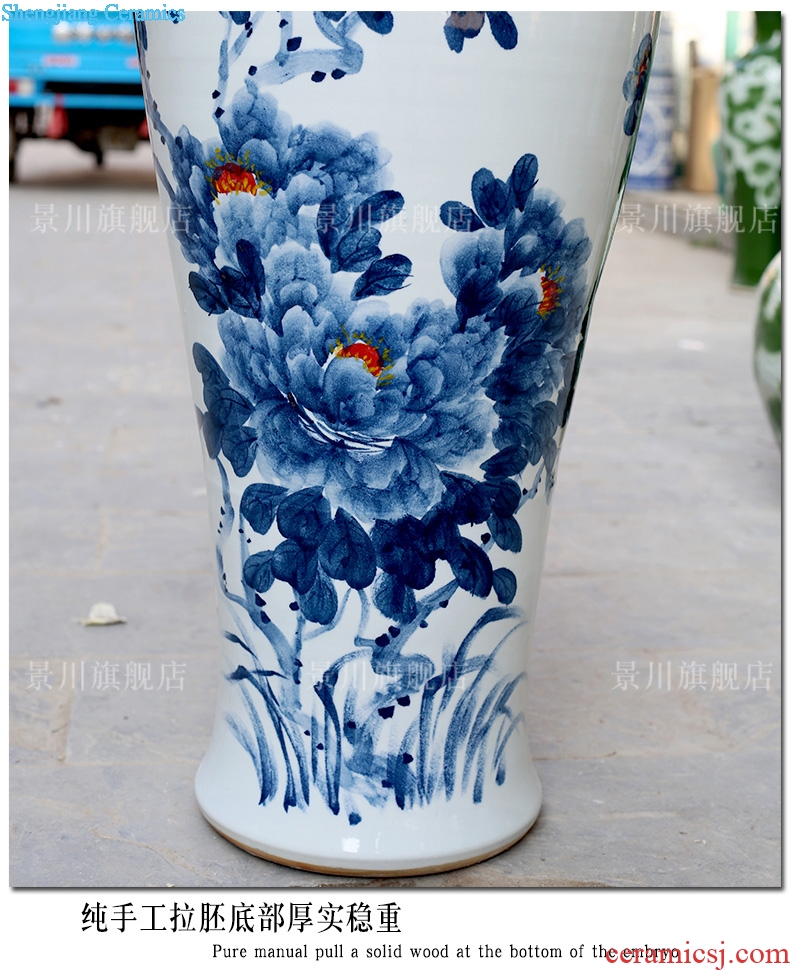 Hand-painted peony great vase of blue and white porcelain goddess of mercy bottle of large vases, porcelain of jingdezhen ceramic sitting room big furnishing articles