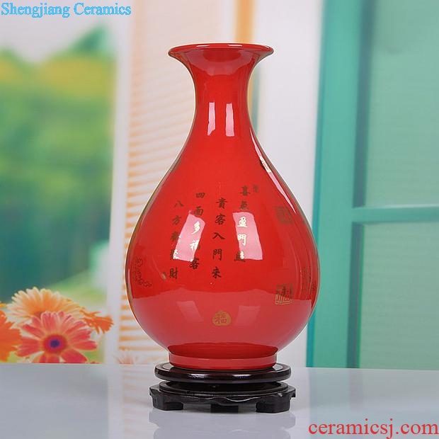 Jingdezhen ceramic vase modern wedding gift decoration furnishing articles home decoration China red porcelain vase