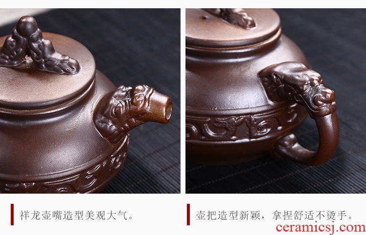 Restoring ancient ways leopard lam kung fu tea set suit household jingdezhen ceramic tea cup teapot Japanese tea ceremony the living room