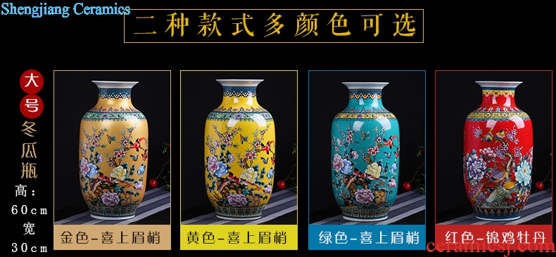 Modern Chinese jingdezhen ceramics sitting room adornment colored enamel of large vases, flower TV ark furnishing articles