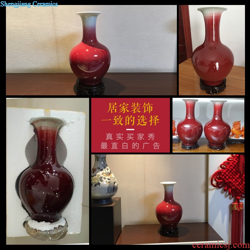 Jingdezhen ceramics vase antique ruby red porcelain kiln furnishing articles adornment that occupy the home sitting room porch decoration