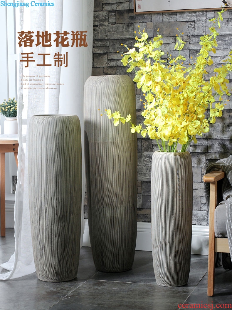 Lucky bamboo dried flowers big ceramic vase Nordic modern furnishing articles, arranging flowers sitting room be born creative home decorations