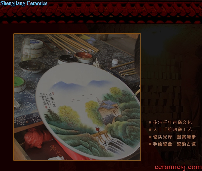 Hang dish of jingdezhen ceramics decoration plate of hand-painted "Bridges the somebody else sit home decoration handicraft furnishing articles