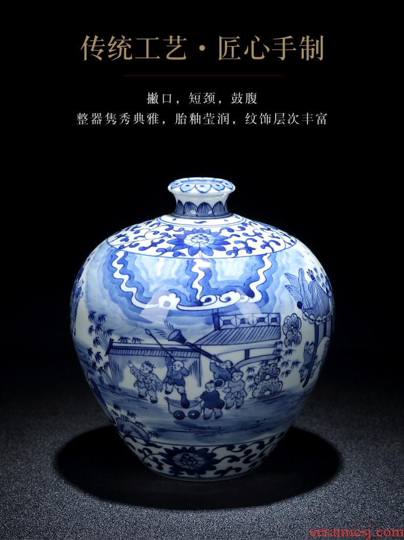 Jingdezhen ceramics archaize the ancient philosophers diagram of blue and white porcelain vase classical Chinese style home decoration crafts are sitting room