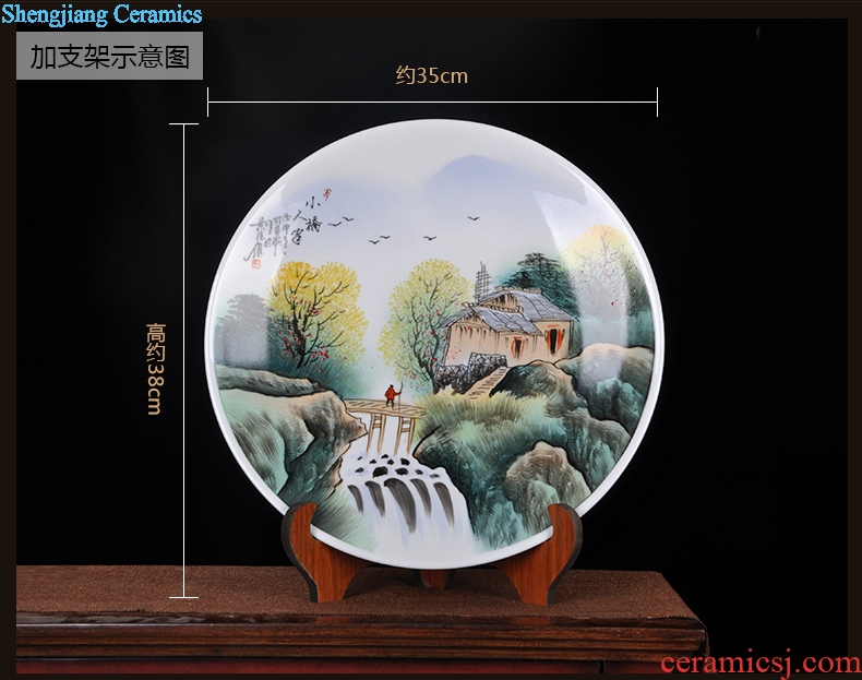 Hang dish of jingdezhen ceramics decoration plate of hand-painted "Bridges the somebody else sit home decoration handicraft furnishing articles