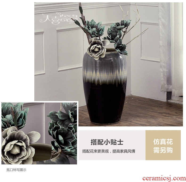 Jingdezhen ceramic vase of large modern european-style villa hotel TV sitting room ark porch decorate furnishing articles