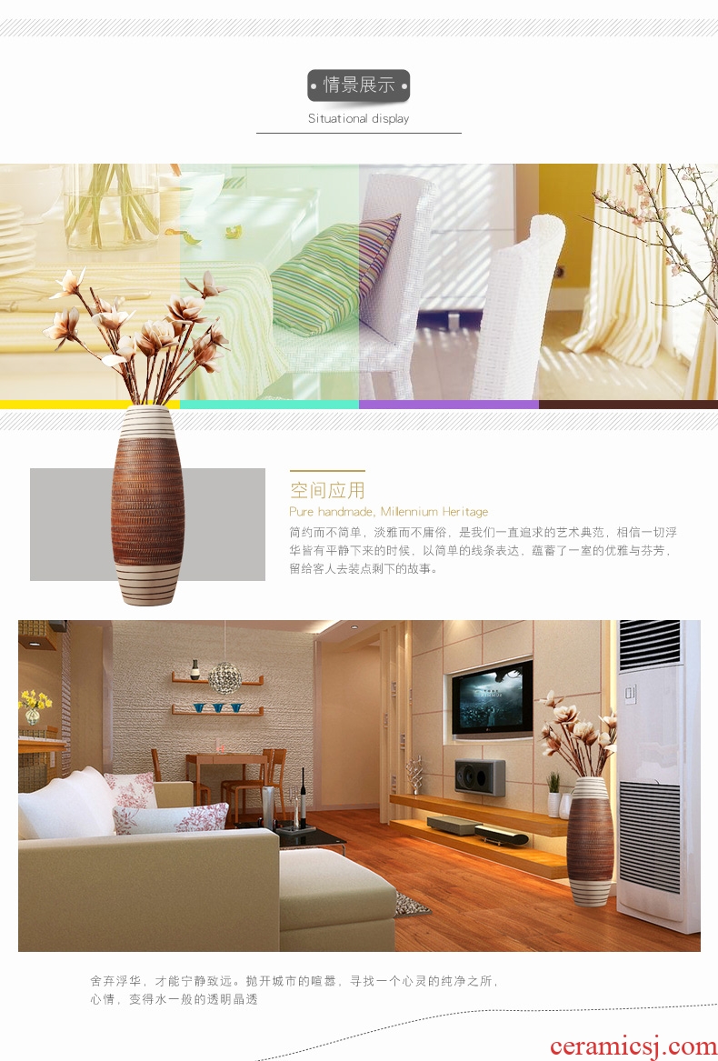 European ceramic vase of large modern fashion living room TV ark of dry flower arranging place hotel decoration