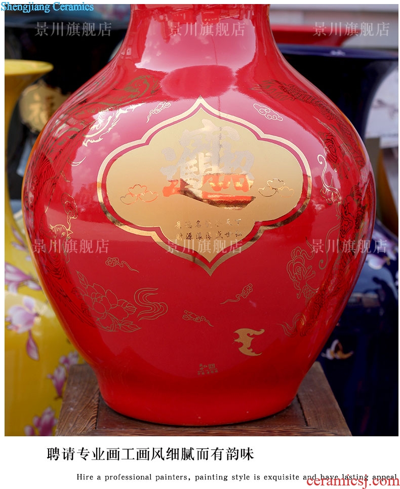 Jingdezhen ceramic maxim landing big gourd vases home sitting room store modern Chinese style furnishing articles