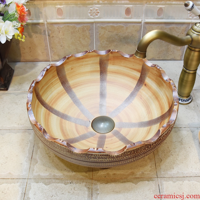 Jingdezhen JingYuXuan ceramic wash basin stage basin sink basin basin basin falbala jump cut art