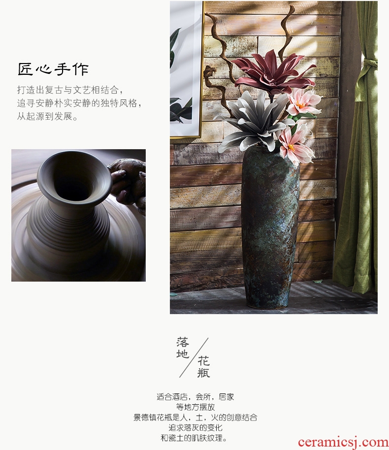 Do old ceramic restoring ancient ways of large vase sitting room place coarse pottery vase simulation flower arranging flowers large bottle for the hotel
